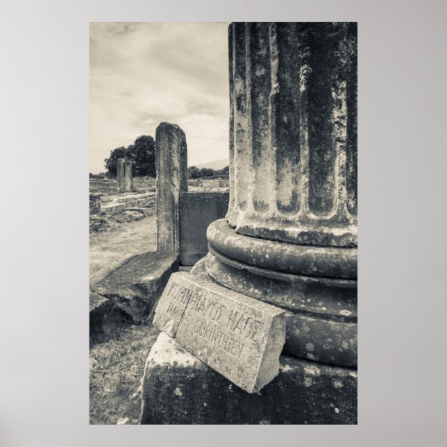 Greece, ruins of ancient city poster (Front)