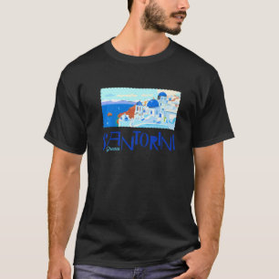 Greece Santorini Skyline White And Blue Houses Oce T-Shirt