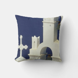 Greece, Santorini. View of a Greek church and Cushion