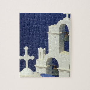 Greece, Santorini. View of a Greek church and Jigsaw Puzzle