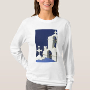 Greece, Santorini. View of a Greek church and T-Shirt