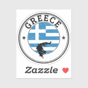 Greece Seal Sticker Round Flag For Laptop Book...
