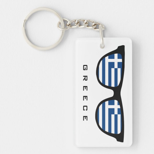 Greece Shades custom text & colour key chain (Front)
