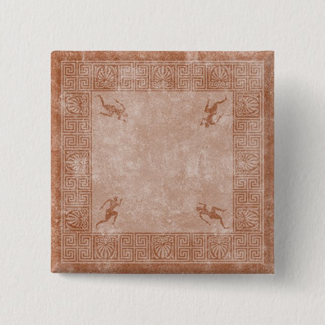 greece square design 15 cm square badge (Front)