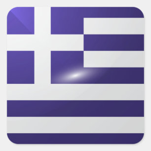 Greece square glossy flag sticker