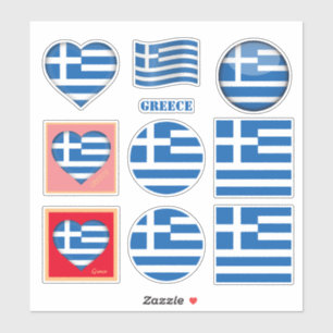 Greece stickers & Greek Flag, Heart /sports