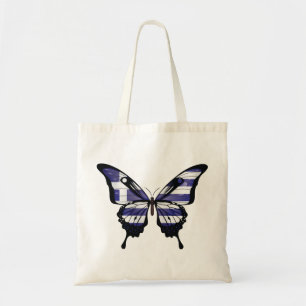 Greece Swallowtail Butterfly Flag Sticker Tote Bag