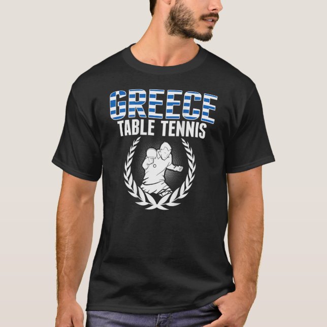 Greece Table Tennis  Greek Ping Pong Supporter Spo T-Shirt (Front)