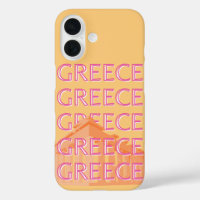 Greece Travel Art, Summer Travel Art, Orange