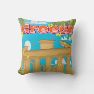 Greece Travel poster. Cushion