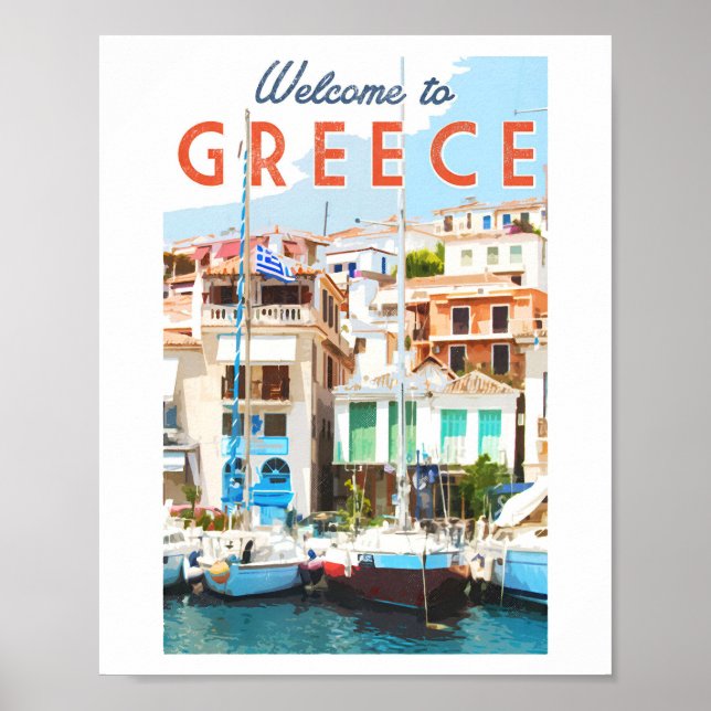 Greece Travel Vintage Poster (Front)