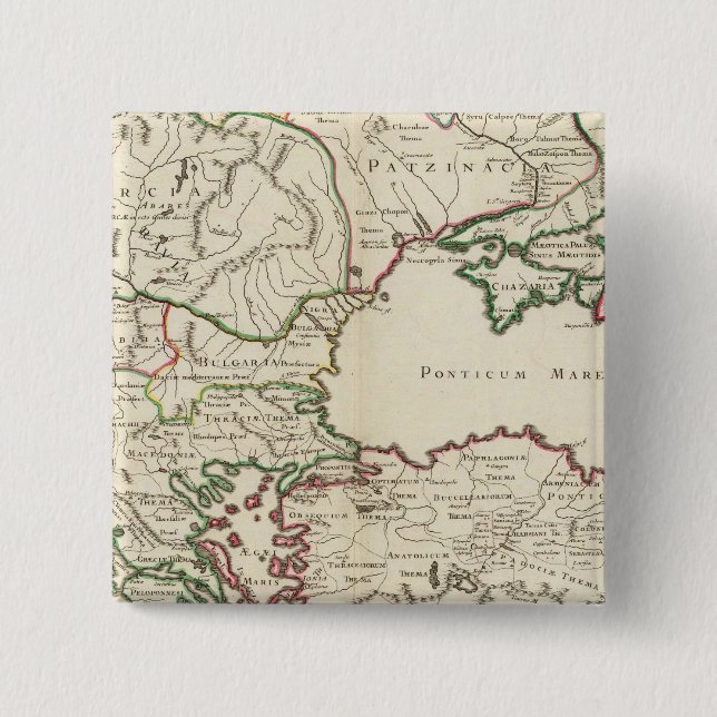 Greece, Turkey, Europe 15 Cm Square Badge (Front)