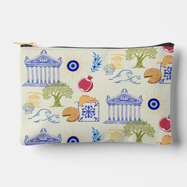   Greece Vacation Minimalism Accessory Pouch (Front)