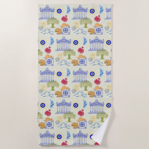 Greece Vacation Minimalism Beach Towel
