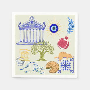 Greece Vacation Minimalism Napkin