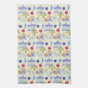 Greece Vacation Minimalism Tea Towel