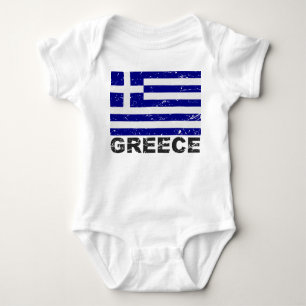Greece Vintage Flag Baby Bodysuit