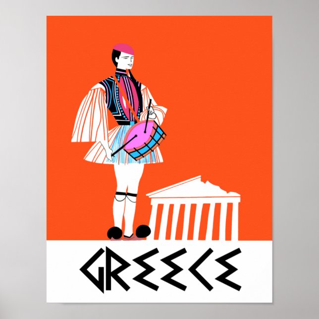 Greece, vintage style travel poster (Front)