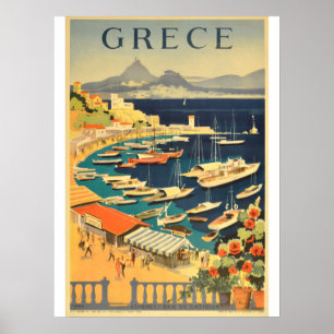 Greece vintage travel poster. poster