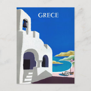 Greece Vintage Travel Poster Restored Postcard
