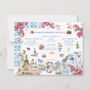 Greece Wedding Weekend Welcome Digital Invitation