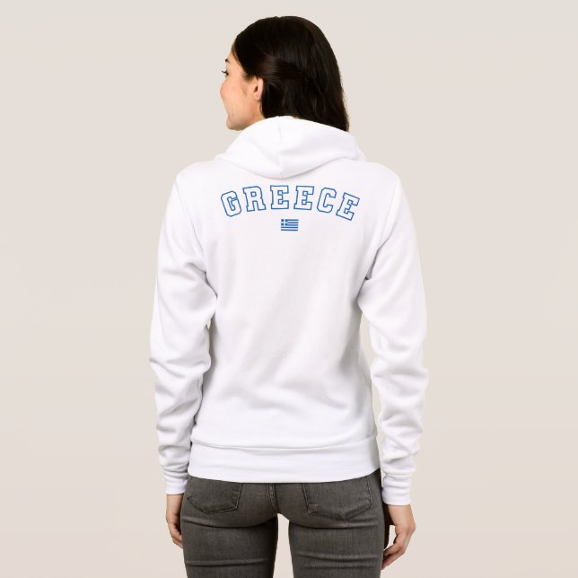 Greece With Flag Hoodie (Back Full)
