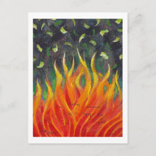 Greed - economic collapse original art painting postcard