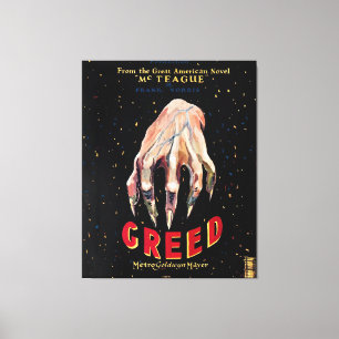 Greed, movie poster 1924 canvas print