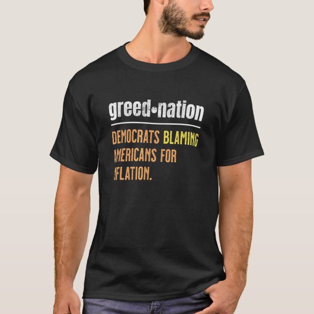 Greed Nation  Out Of Control Democrat Spending Inf T-Shirt (Front)