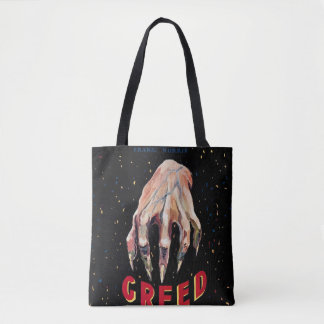 Greed vintage poster tote bag
