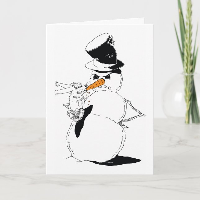 Greedy Bunny Holiday Card (Front)