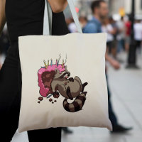 Greedy Raccoon Full of Birthday Cake Cartoon