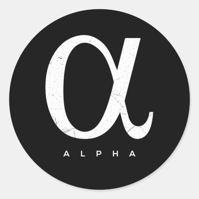 Greek Alpha Classic Round Sticker (Front)