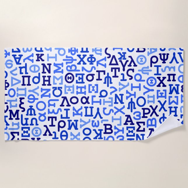 Greek alphabet beach towel (Front)