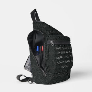 Greek Alphabet Black Sling Bag
