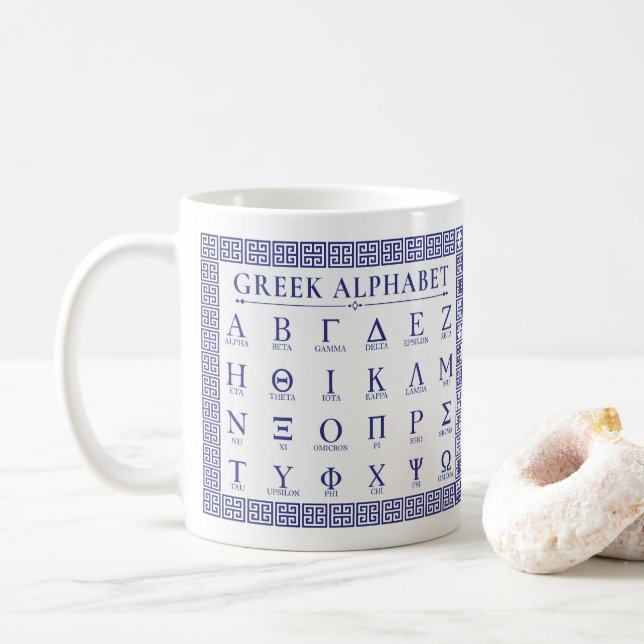 Greek Alphabet  Coffee Mug (With Donut)