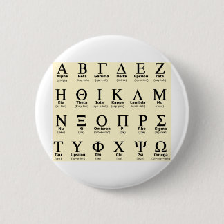 greek alphabet gifts 6 cm round badge