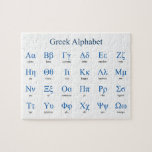 Greek Alphabet Horizontal Jigsaw Puzzle<br><div class="desc">Lower and upper case greek letters with their names. Vector object with custom colours for title, letters and letter names. Custom background colour.</div>