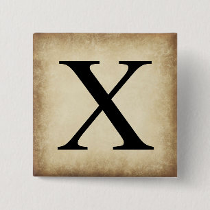 Greek Alphabet Letter Chi 15 Cm Square Badge