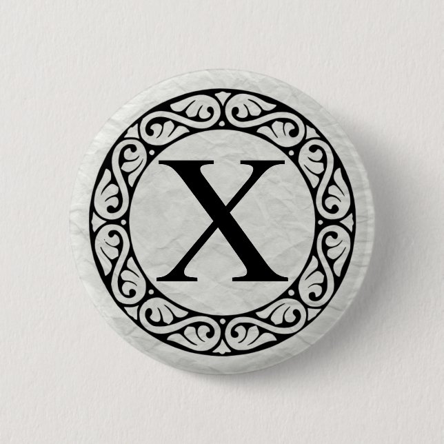 Greek Alphabet Letter Chi 6 Cm Round Badge (Front)