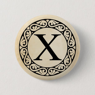 Greek Alphabet Letter Chi 6 Cm Round Badge