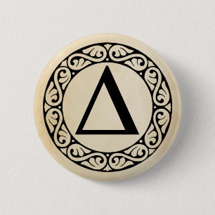 Greek Alphabet Letter Delta 6 Cm Round Badge