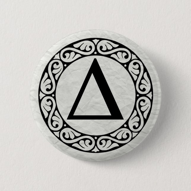 Greek Alphabet Letter Delta 6 Cm Round Badge (Front)