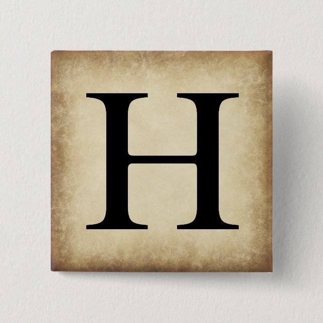 Greek Alphabet Letter Eta 15 Cm Square Badge (Front)