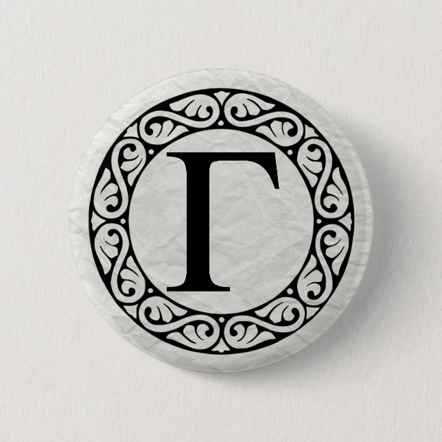 Greek Alphabet Letter Gamma 6 Cm Round Badge (Front)