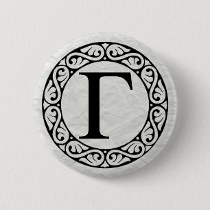 Greek Alphabet Letter Gamma 6 Cm Round Badge