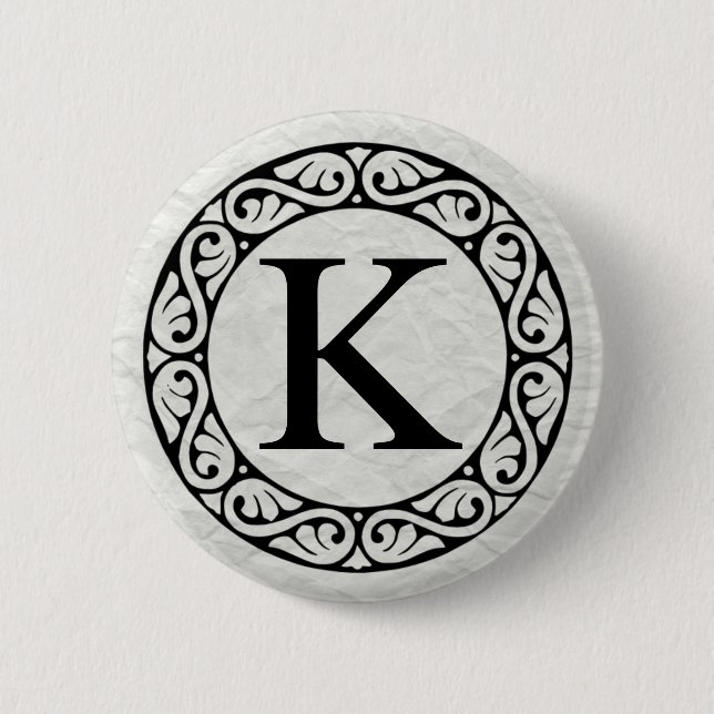 Greek Alphabet Letter Kappa 6 Cm Round Badge (Front)