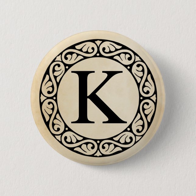 Greek Alphabet Letter Kappa 6 Cm Round Badge (Front)