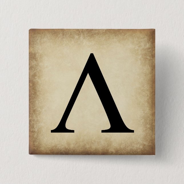 Greek Alphabet Letter Lambda 15 Cm Square Badge (Front)