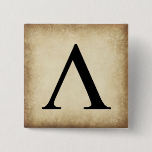 Greek Alphabet Letter Lambda 15 Cm Square Badge